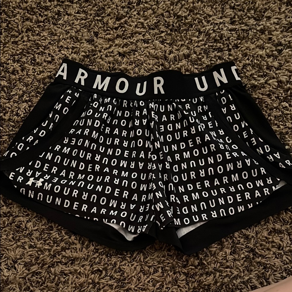 Under Armour Black Athletic Shorts with Elastic Waistband
